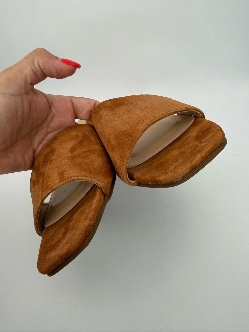 Jason Wu Brown Suede Leather Square Toe Slip on Slides Mules Sandal Luxury 8.5 - Picture 14 of 16